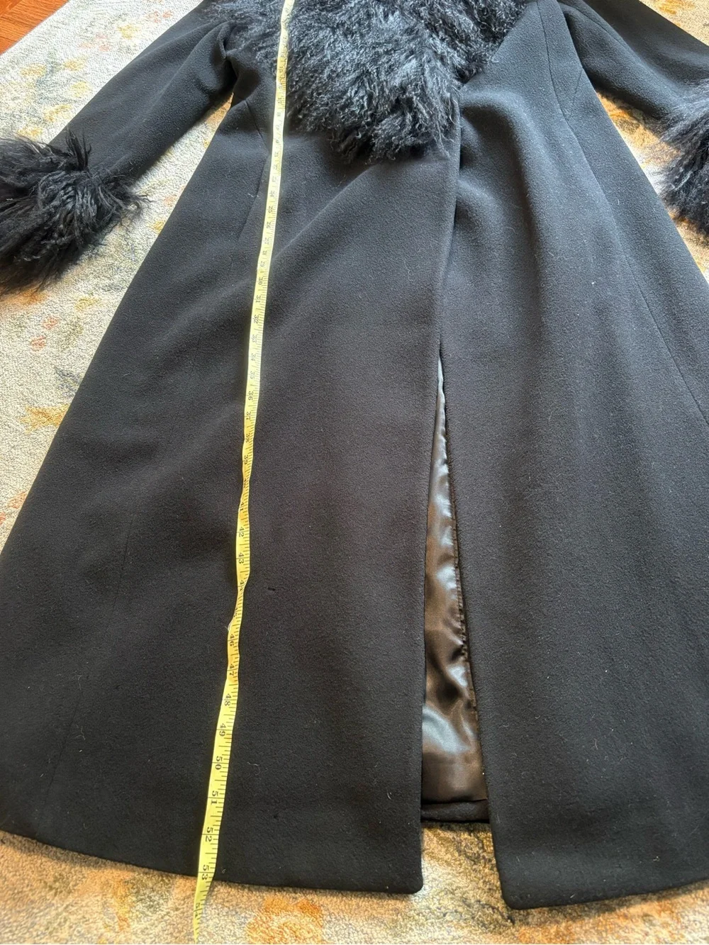 Marvin Richards genuine wool & Mongolian fur trim coat Vintage 10